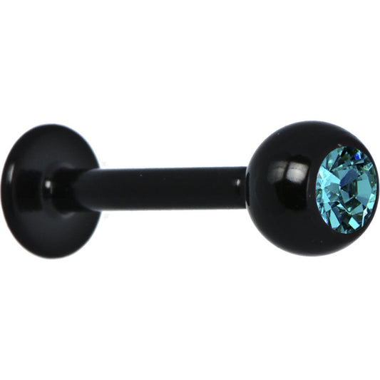 Black Plated Titanium Zircon Blue Gem Labret Monroe