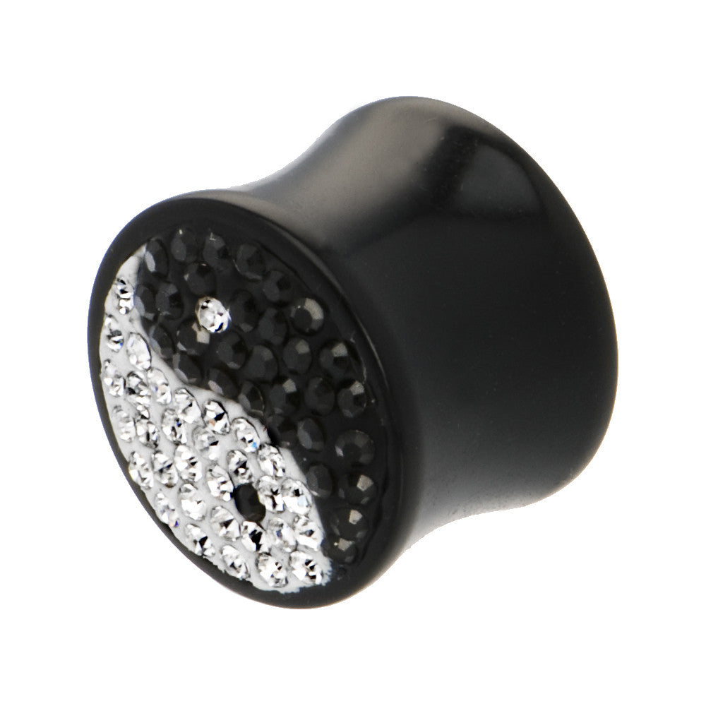 9/16G Crystal Ying Yang Saddle Plug