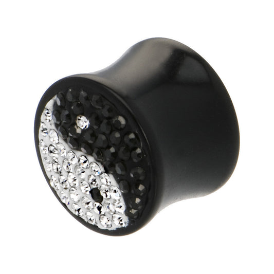 9/16G Crystal Ying Yang Saddle Plug