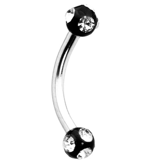 Black Acrylic Gem Eyebrow Ring