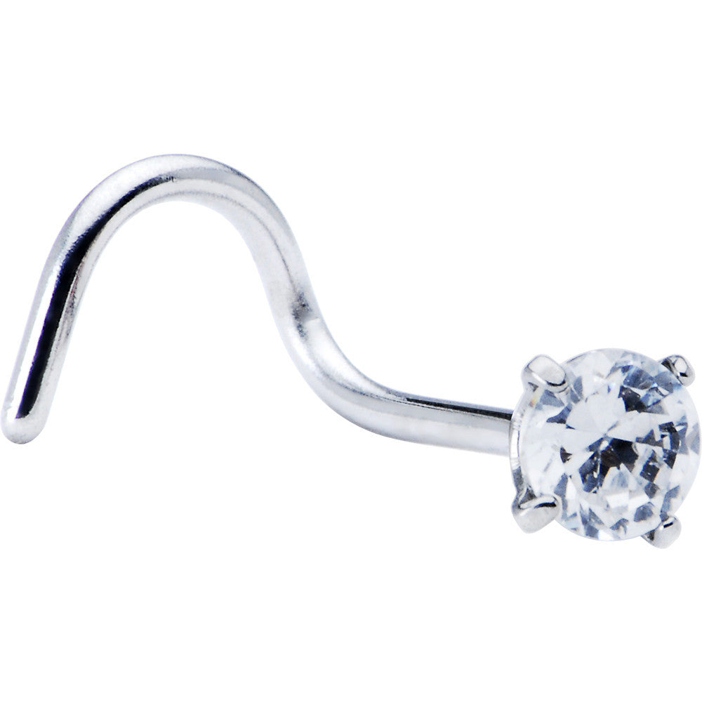 Clear Crystalline Cubic Zirconia Nose Screw