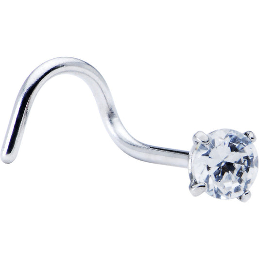 Clear Crystalline Cubic Zirconia Nose Screw