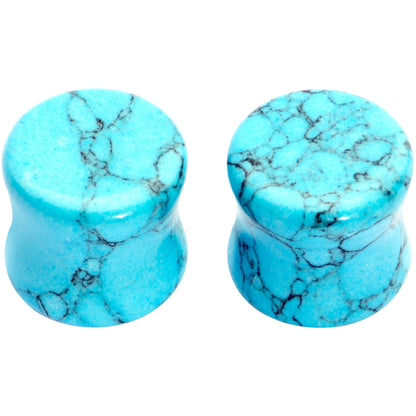 1/2 Turquoise Natural Stone Saddle Plug Set