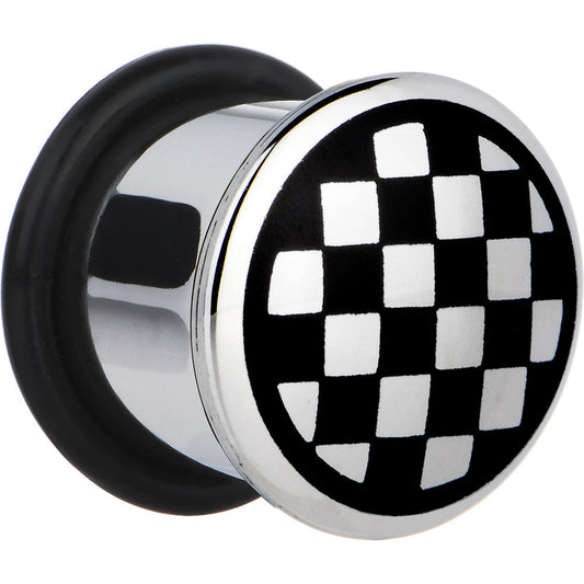 1/2 Stainless Steel Black  Checker Board Plug