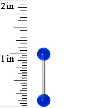 Bold Blue Barbell Tongue Ring