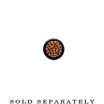 Black Brown Animal Print Acrylic Taper 2G to 00G