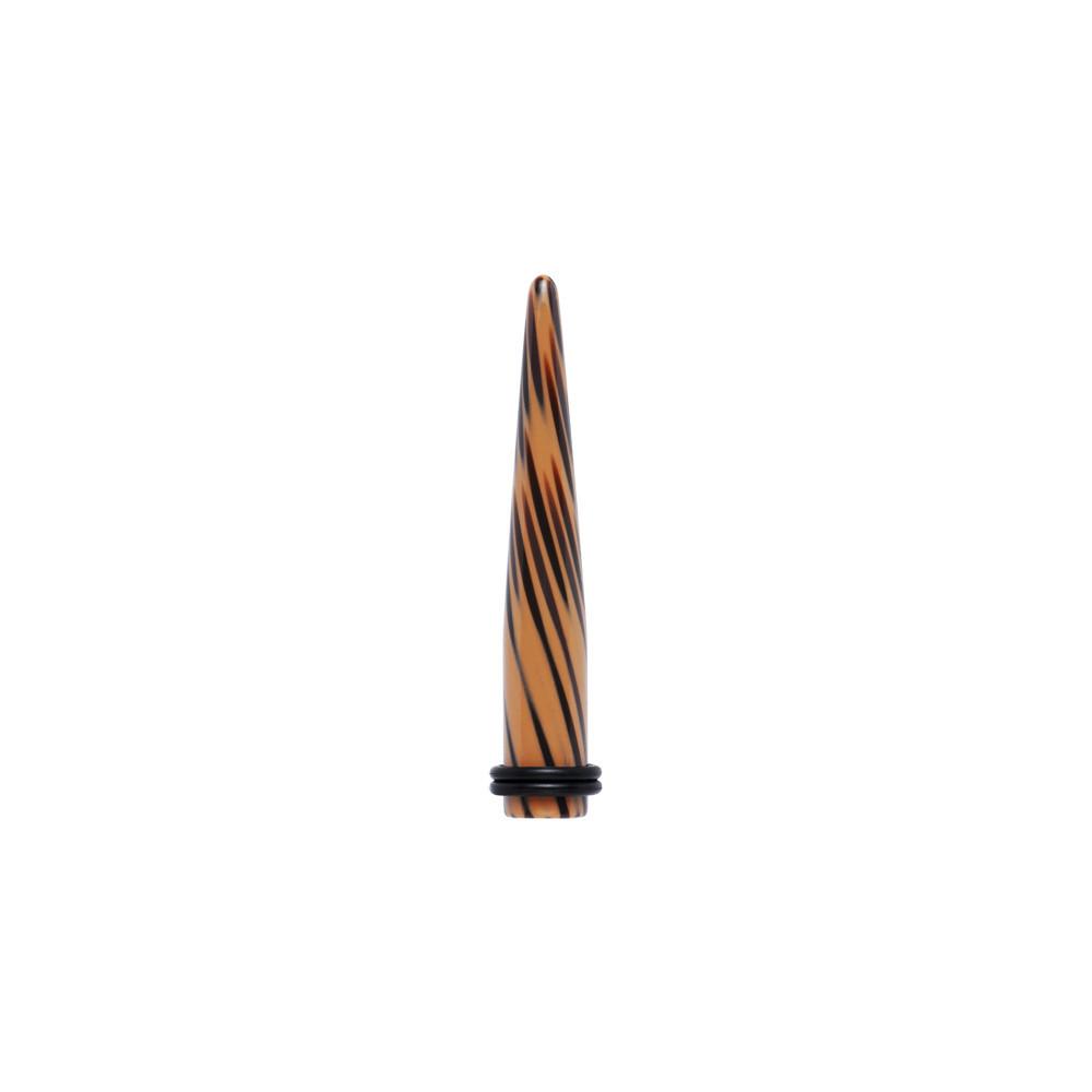 Black Brown Animal Print Acrylic Taper 2G to 00G