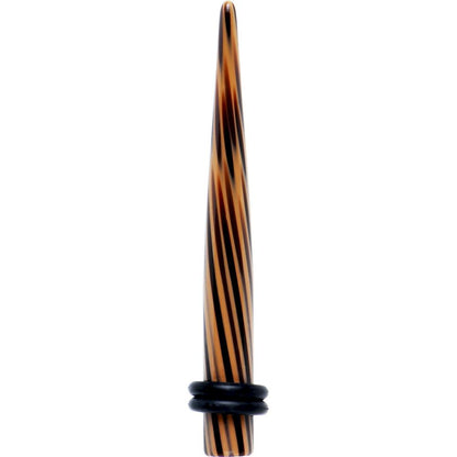 Black Brown Animal Print Acrylic Taper 2G to 00G