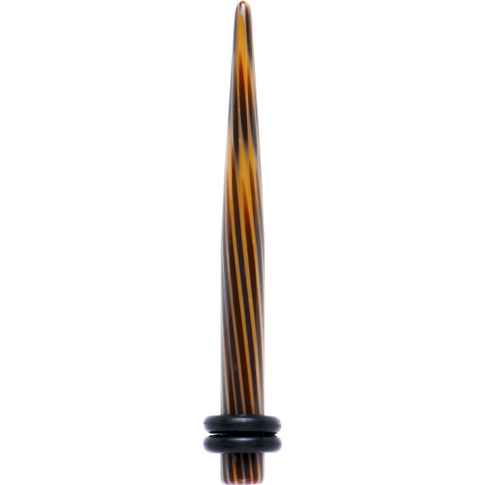Black Brown Animal Print Acrylic Taper 2G to 00G