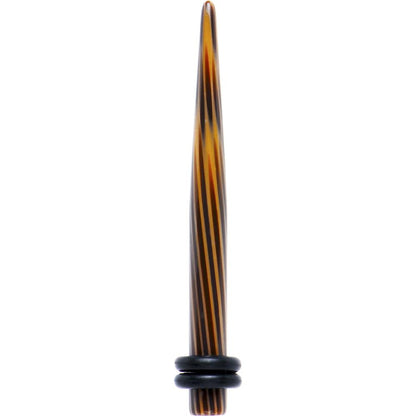 Black Brown Animal Print Acrylic Taper 2G to 00G