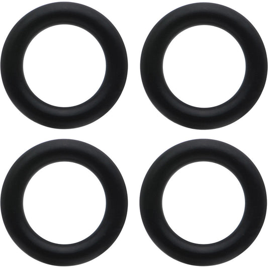 0G Black Rubber O-Ring 4-Pack