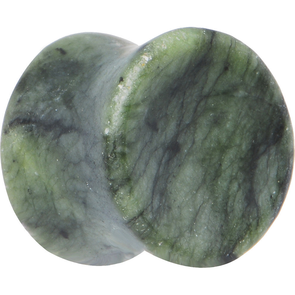 9/16 Double Flare Jade Natural Stone Concave Plug