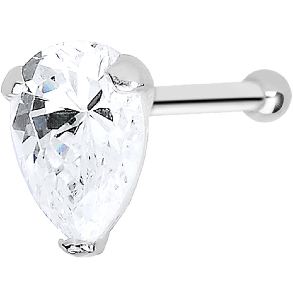 925 Clear 3mm CZ Heart Nose Bone Created with Crystals