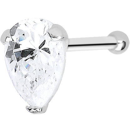 925 Clear 3mm CZ Heart Nose Bone Created with Crystals
