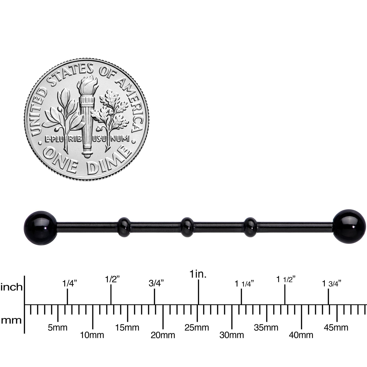 Ball Black Anodized Titanium Industrial Project Bar 38mm