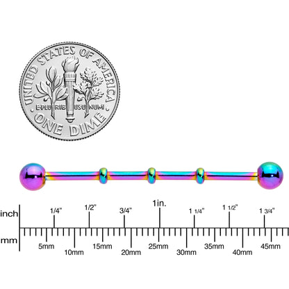Ball Rainbow Anodized Titanium Industrial Project Bar 40mm