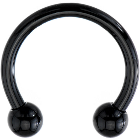 14G 1/2 Black Electroplate Horseshoe Circular Barbell