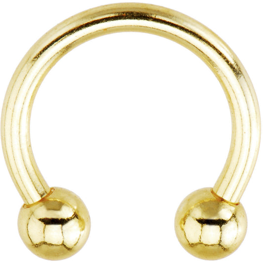 14G 7/16 Gold Tone Electroplate Horseshoe Circular Barbell