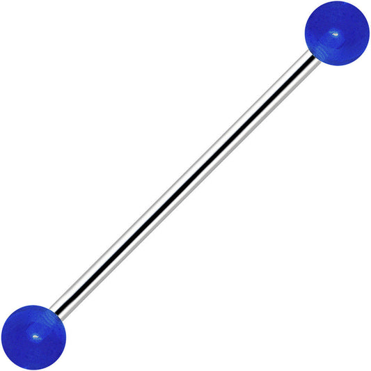 Blue Glow in the Dark Industrial Barbell 31mm
