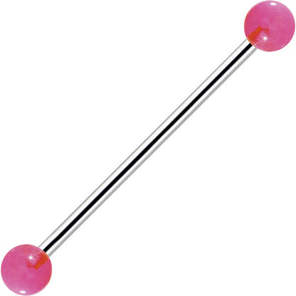 Pink Glow in the Dark Industrial Barbell 31mm