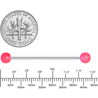 Pink Glow in the Dark Industrial Barbell 31mm