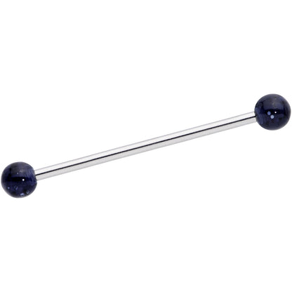 Black Glitter Industrial Barbell 31mm