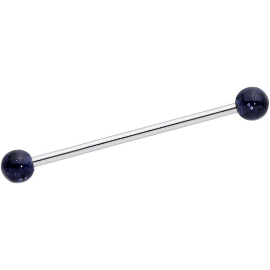 Black Glitter Industrial Barbell 31mm
