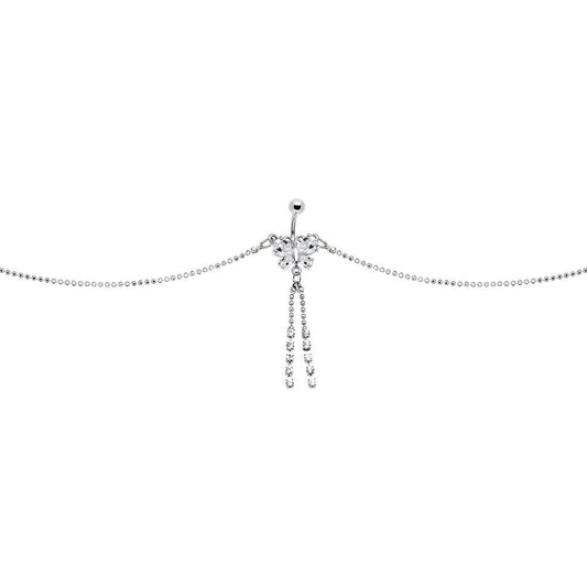 Clear Striking Gem Butterfly Belly Chain