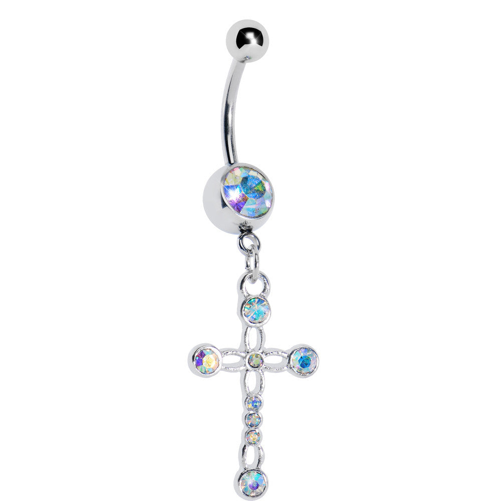 Aurora Cross Dangle Belly Ring