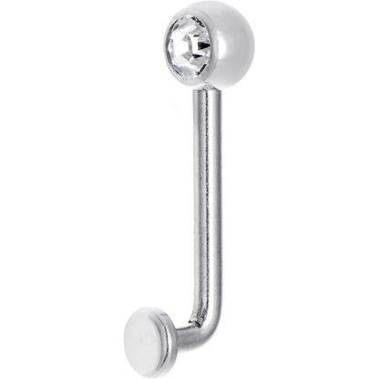 14G 5mm Clear Gem Vertical Hood Piercing -1/2 2.5mm Rise