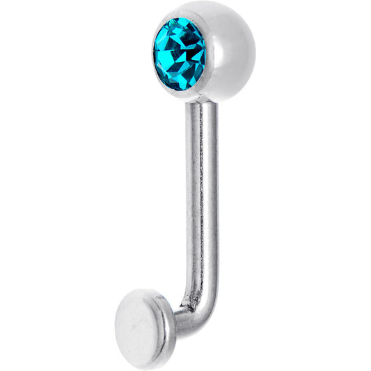 14G 5mm Zircon Blue Gem Vertical Hood Piercing -3/8 2mm Rise