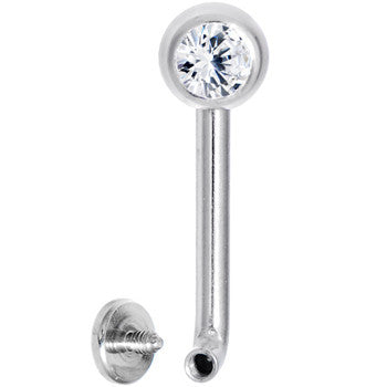 14G 5mm Clear Gem Vertical Hood Piercing -7/16 2mm Rise