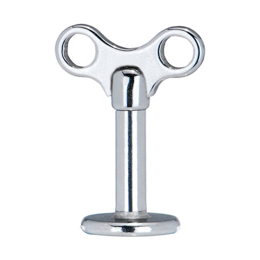 16G 6mm Steel Winding Key Top Labret Monroe Tragus