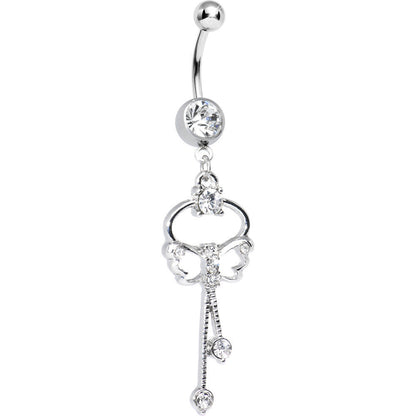 Butterfly Wishes Crystalline CZ Belly Ring