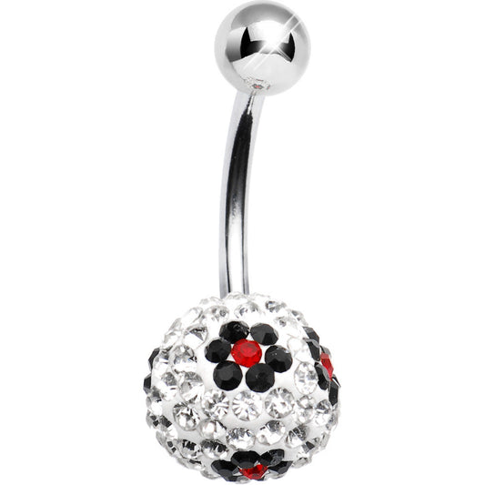 Clear Black Flower Crystal Evolution Belly Ring
