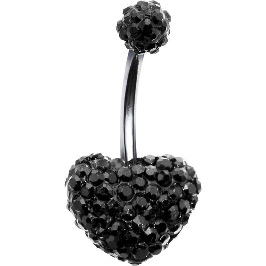 Black Romance Heart Crystal Evolution Belly Ring