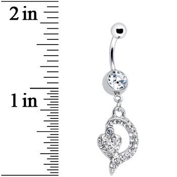 Clear Gem Dynamic Heart Belly Ring