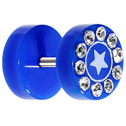 Blue Acrylic Jeweled Star Cheater Plug