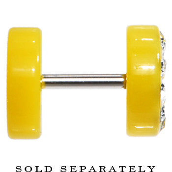 Yellow Acrylic Jeweled Star Cheater Plug