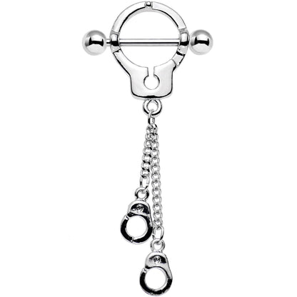 14G 5/8 Hold Me In Handcuffs Dangle Nipple Shield Set