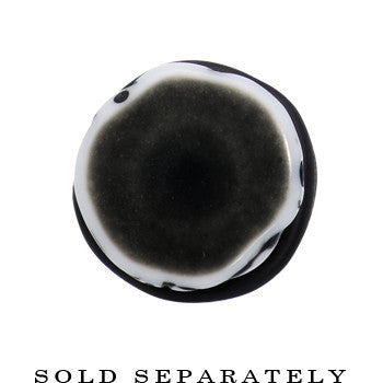 2G Black White Resin Native Skull Taper