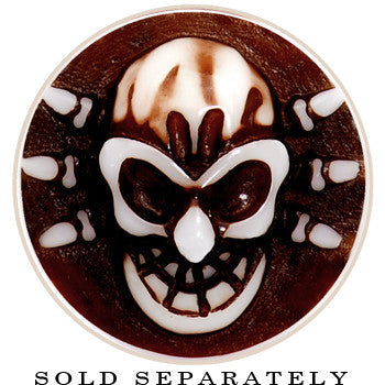 2G Brown White Resin Skull Saddle Plug