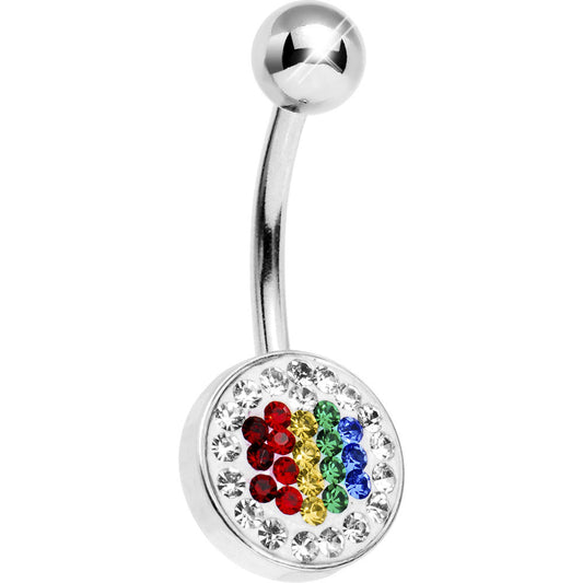 Brilliance Gem Rainbow Flag Belly Ring