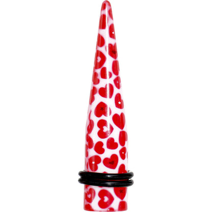1/2 Lovely Red Heart Acrylic Ear Taper