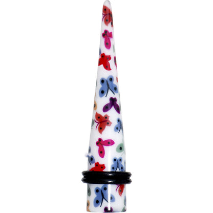 00G Multi Color Butterfly Acrylic Ear Taper