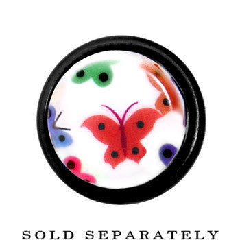 9/16 Multi Color Butterfly Acrylic Ear Taper