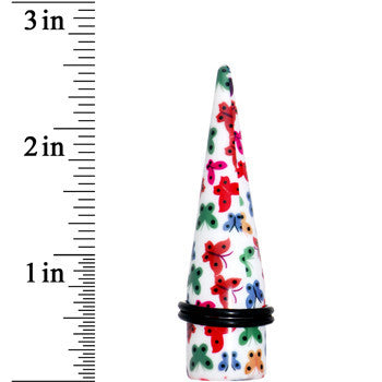 5/8 Multi Color Butterfly Acrylic Ear Taper