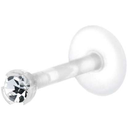 Bio-Flex 2mm Clear Gem Push-In Labret Monroe Tragus