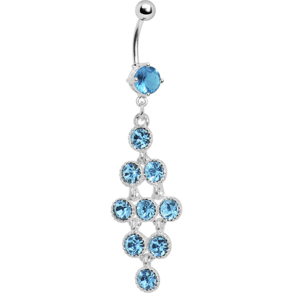 Aqua Modish Gem Chandelier Belly Ring