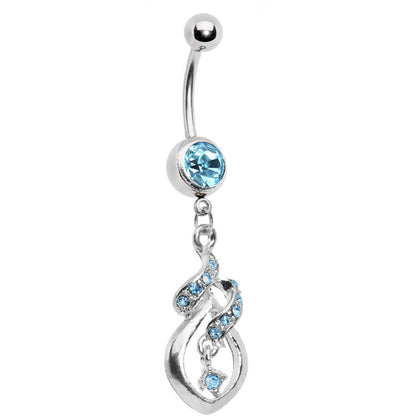Aqua Gem Distinctive Teardrop Belly Ring